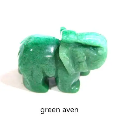 Selling natural crystal carving crafts 1.5 inch crystal elephant 2 inch green Aventurine elephant For healing stones
