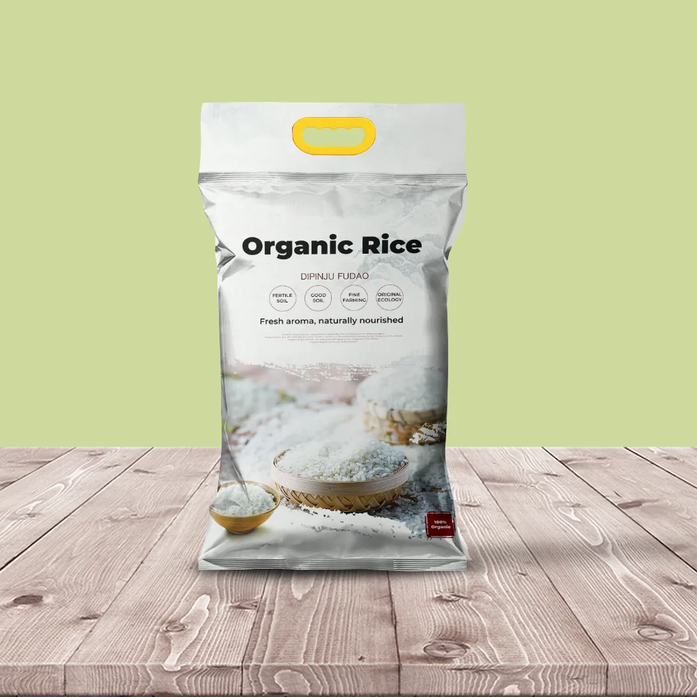 BPA Free Packaging Recyclable Plastic 1kg Rice Packing Bag Custom Four Side Seal Pouch with logo printing