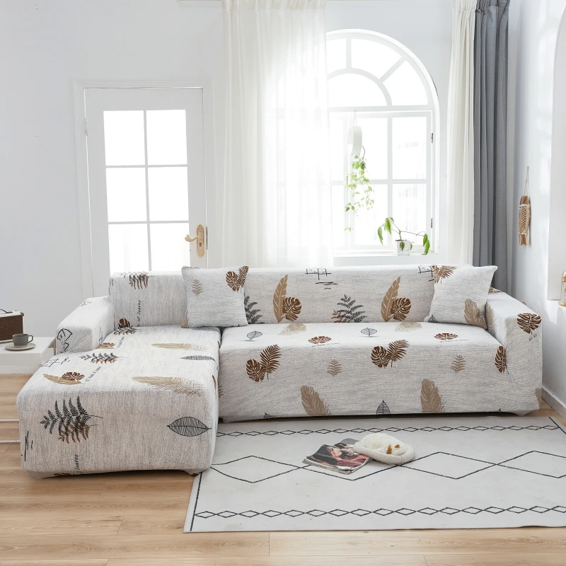 Black Gray Spandex L Shape Nordic Style Elastic 2 Seaters 3 Seaters I L Shape Slipcover Couch Sofa Covers