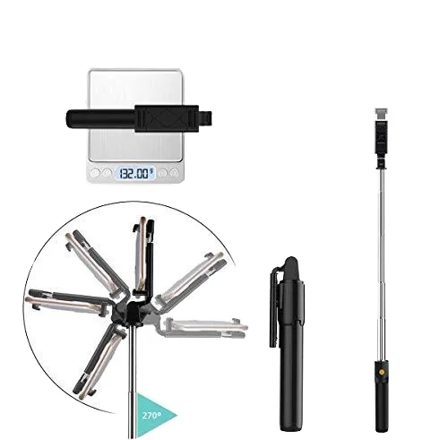 100cm 360 degree rotating smart phone stand extendable selfie stick wireless remote control tripod