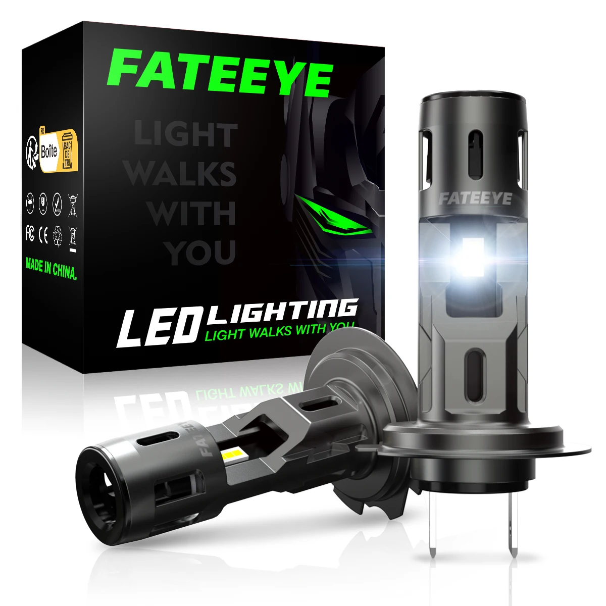 FATEEYE F2  h7 led light headlight motorcycle led headlight bulb 60w led headlights