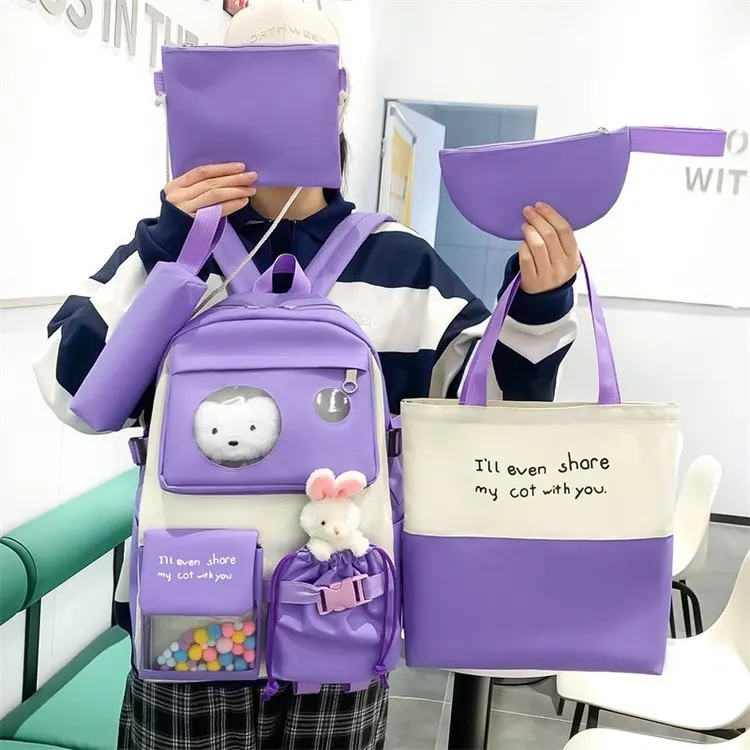 Schoolbag Female Primary School Students Grade 5 And Grade 6 Durable Dirt Resist Backpack School Bags