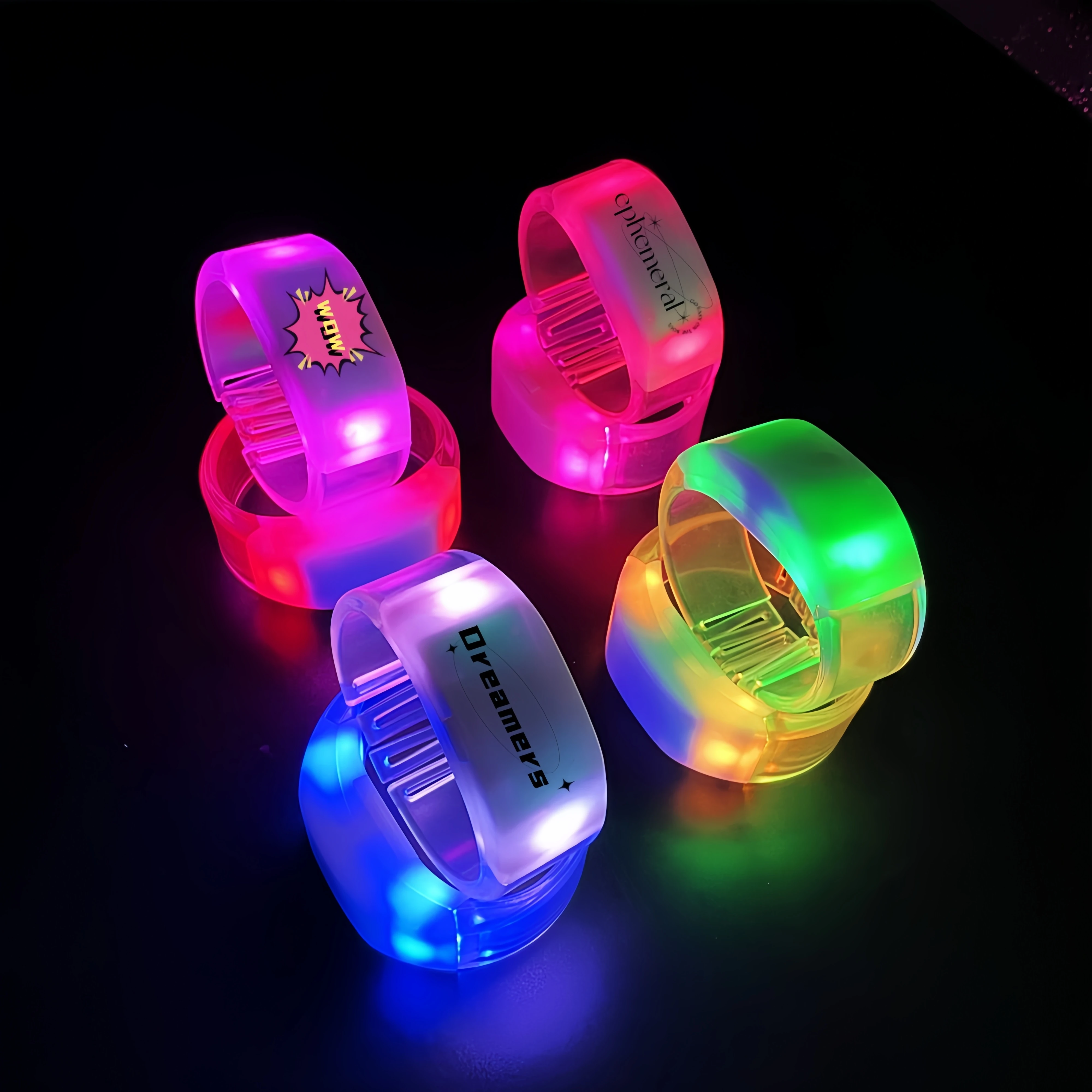 led remote control luminous bracelet concert cheering props zone remote control 15 color led fluorescent flash bracelet