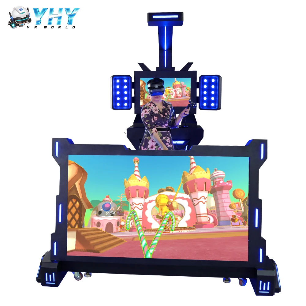 65 Inches Screen 9D Game Machine Cosmos Helmet Motion Platform Music Dance Virtual Reality Standing Simulator