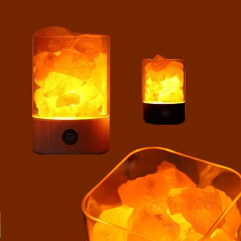 Salt Lamps Shade Dimmable Night Light Cubic Glass Bulk Himalayan Pink Salt Lamp Natural Himalayan Salt Bricks