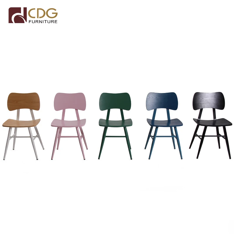 Hot Sale Wooden Furniture Metal Frame Wood Restaurant Dining Chair
