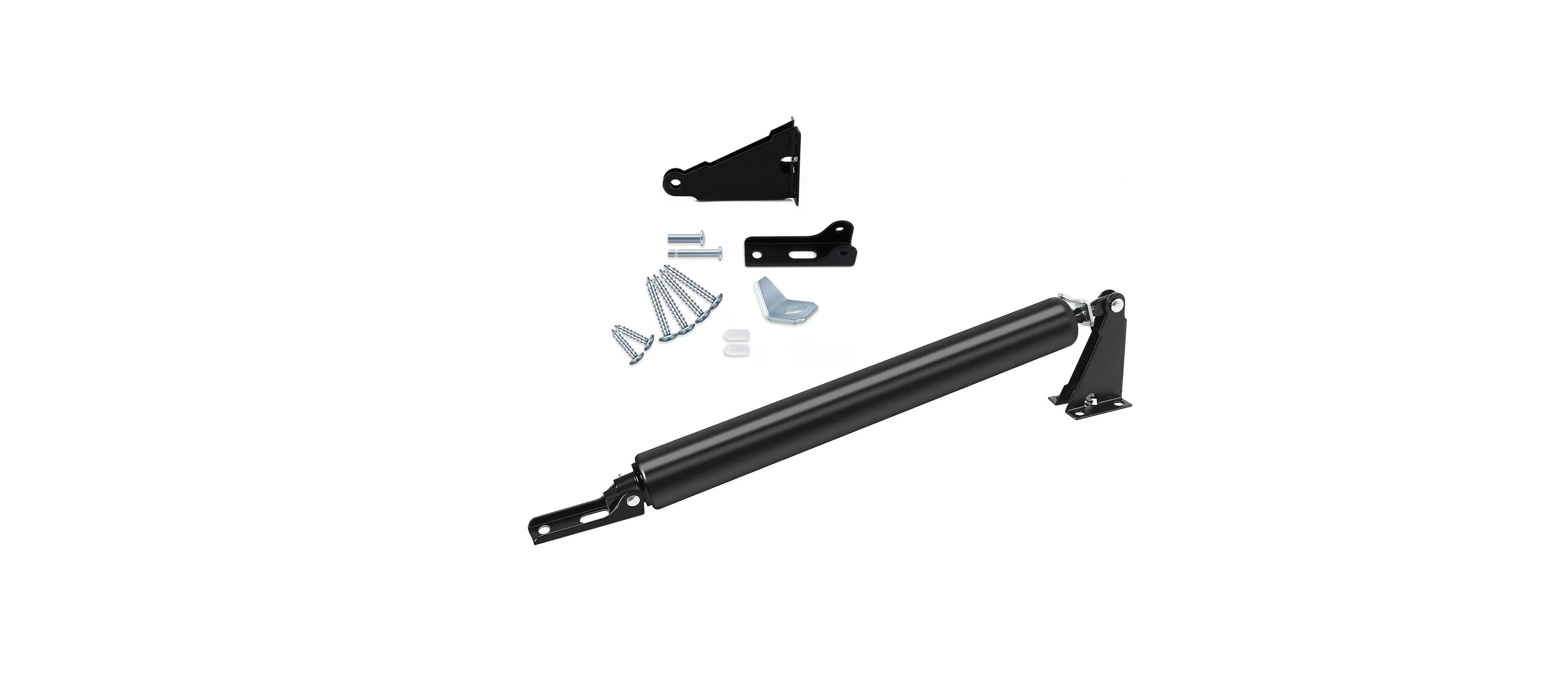 Pneumatic Storm Window Screen Door Closer Black Aluminum Alloy Body Door Closer Kit Screen Door Closer