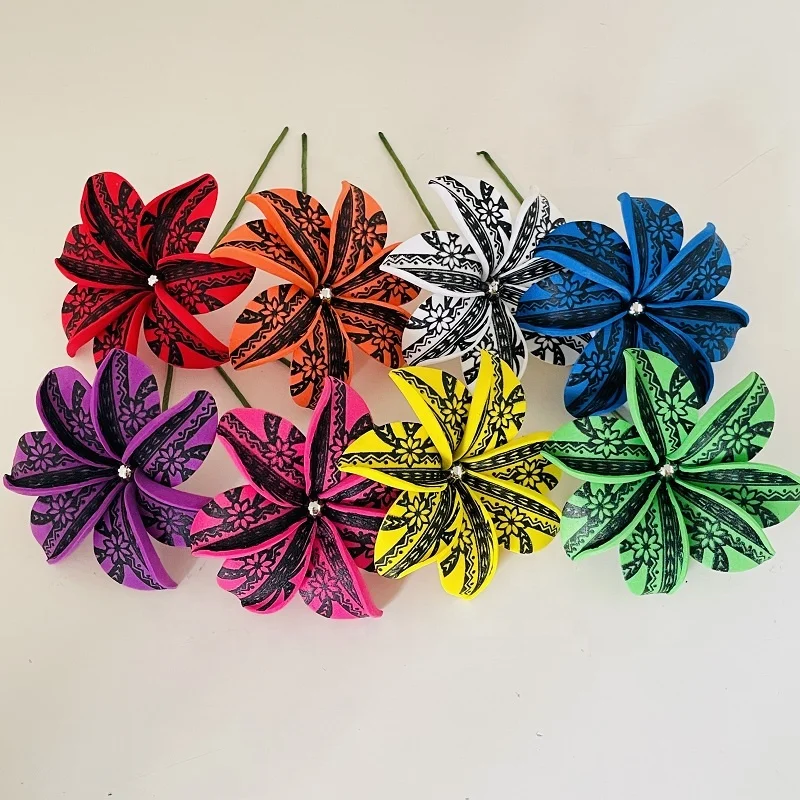 Плюшевая пилка для волос, пенопластовые цветочные аксессуары для волос с зелеными листьями, искусственная островная тиара, тиара, аксессуары для французской Гибискус