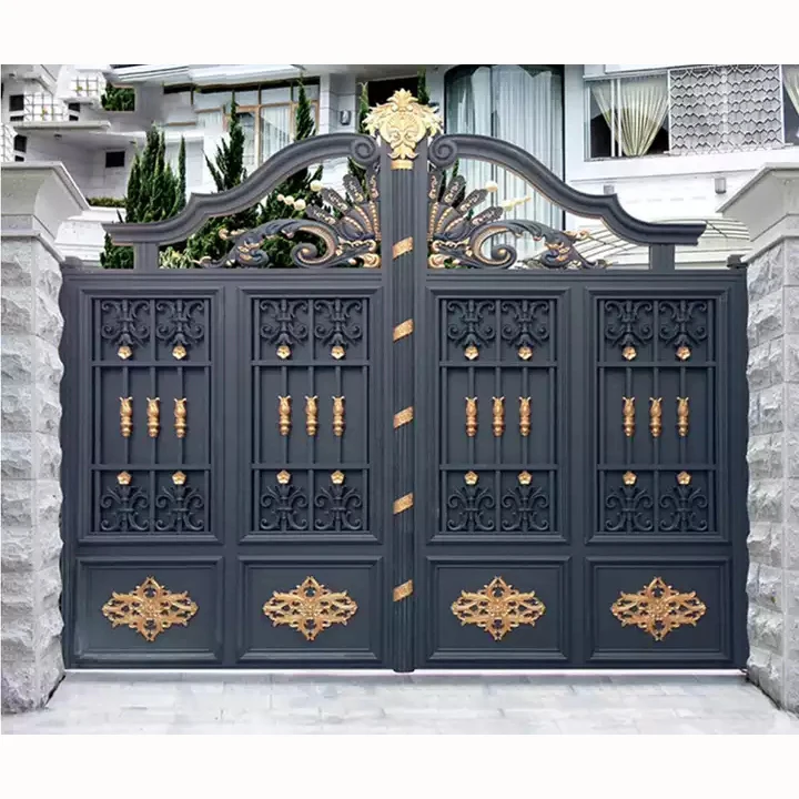 Custom  Design High Quality Customised Decorative Wrought Iron American Industrial Style Cast Iron Door