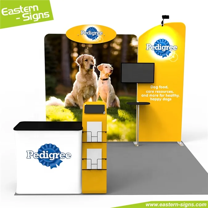 Convenient aluminium fabric trade show 3x3 size fairing exhibition booth stand for promotion
