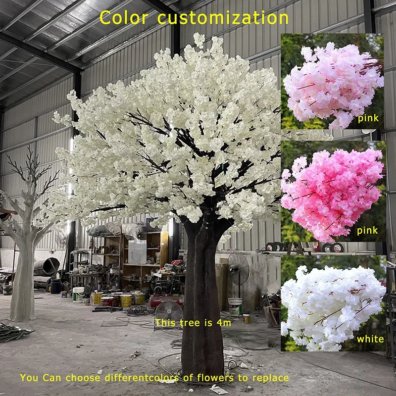 Sen Masine Outdoor Landscape Decor High Simulation Sakura Trees Factory Custom 2.8m Height Cherry Blossom Artificial Tree