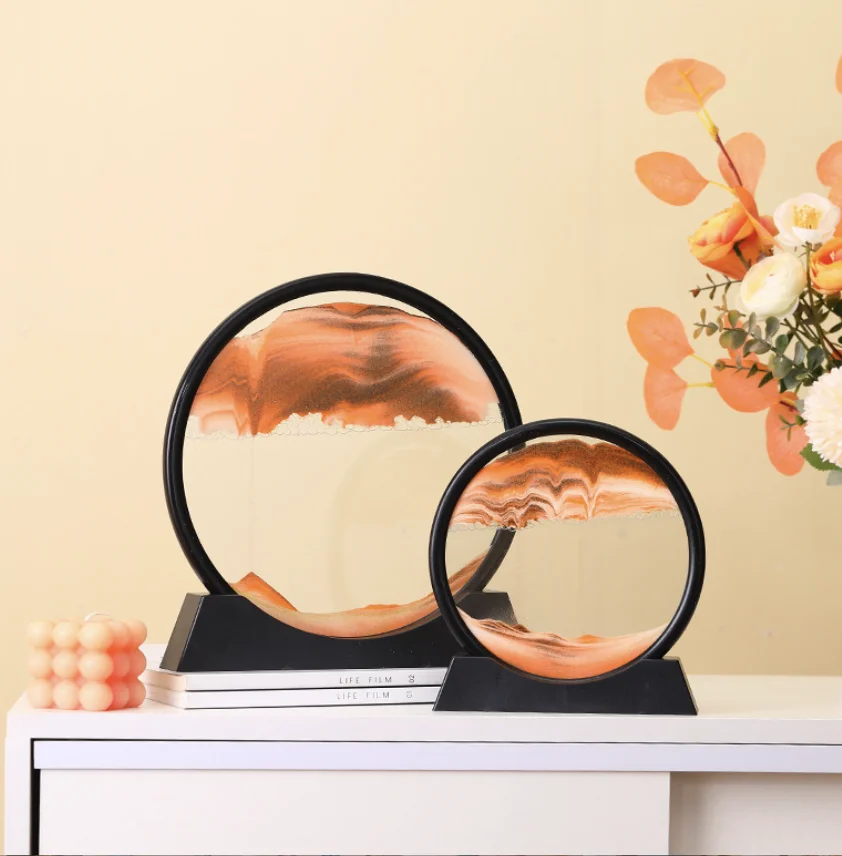 2022 Fashion Crafts Round Creative 3D Sand Painting Ornaments Home Decoration Accessories Moving Sand Art Picture