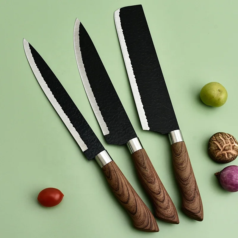 Hot Selling 6pcs Kitchen Knife Set with Peeler Scissors High Carbon Stainless Steel Design Kitchen Knives Accessories