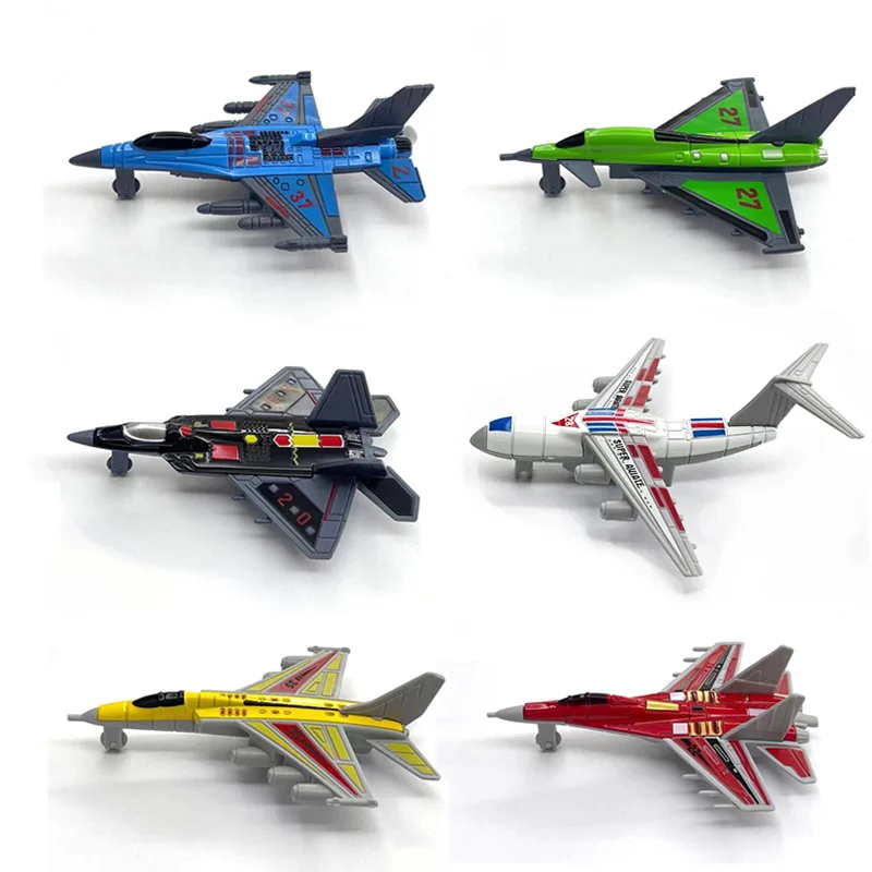 6-Pack Mini Diecast Airplane Models Toys Small Military Fighter Plane Pull Back Toy Promotional Wholesale Vehicle Toys