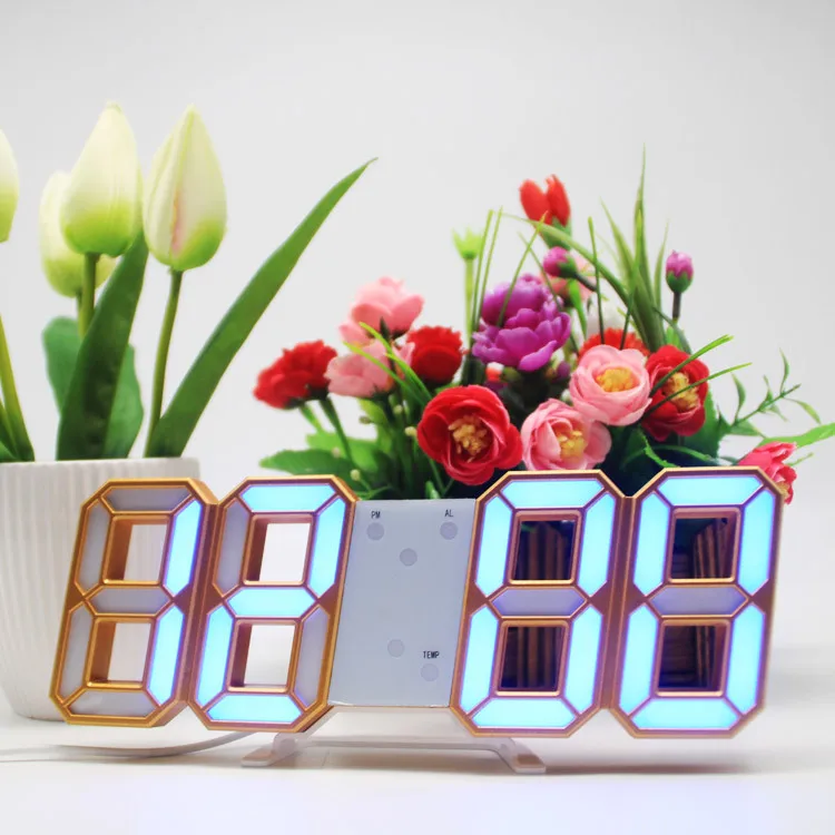 3d светодиодные цифровые настольные часы настенный будильник с температурным календарем влажности
