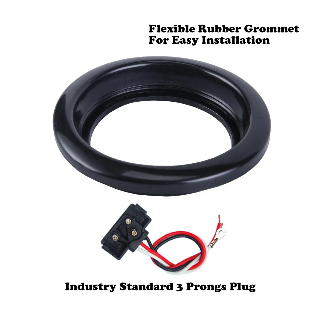 amber led 4 inches round utility park turn rear tail lights semi truck trailer 12 volt