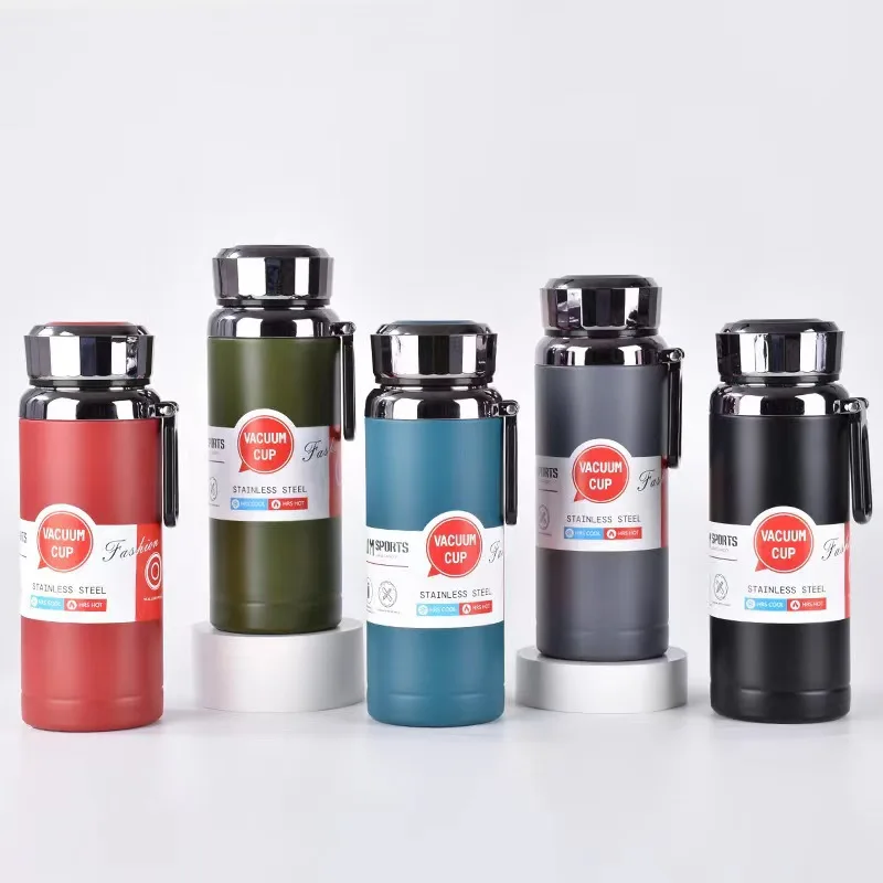 Custom 600ml 800ml 1000ml stainless steel insulated drinking cup double wall vacuum sports water bottle