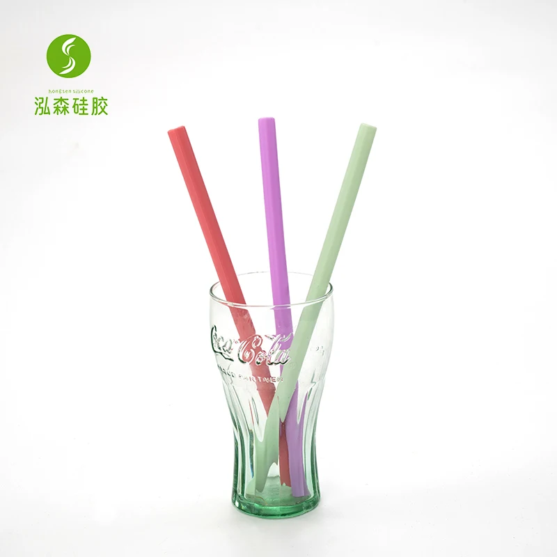 Wholesale Double Sided Color Silicone Straws High-quality Heat-resistant Colorful Customization Silicone Straws Reusable