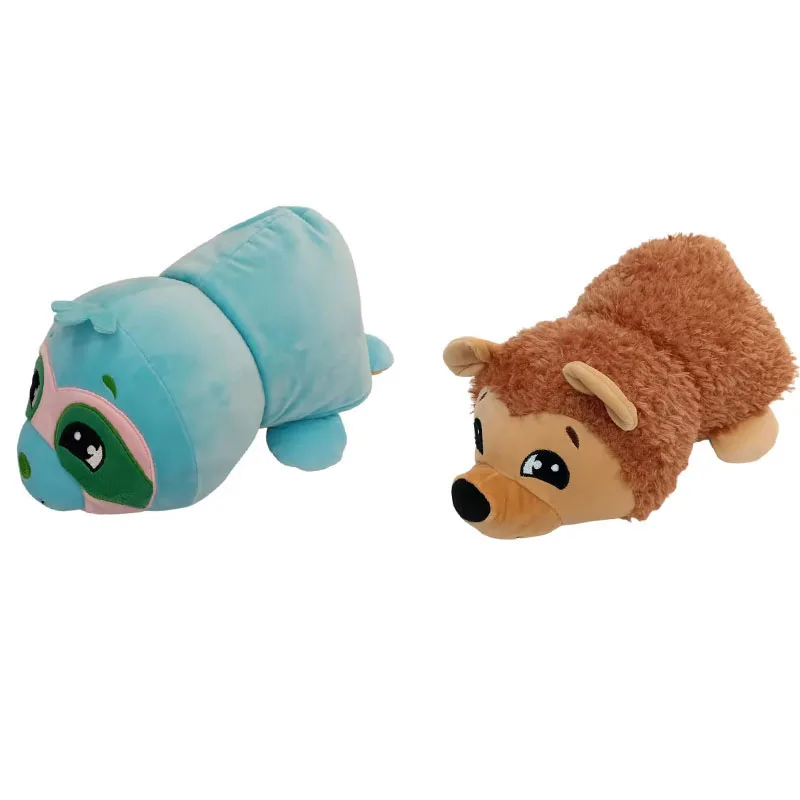Custom Reversible Animal Plush Pillow Buddy Unisex Soft Spandex Fabric Stuffed Toy Flip & Cushion PP Cotton Filling