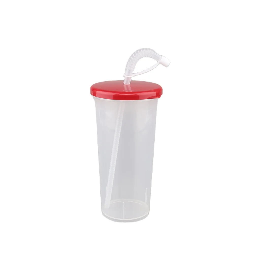 food grade 32 oz  900ml big cup pp plastic pool cup with lid and straw