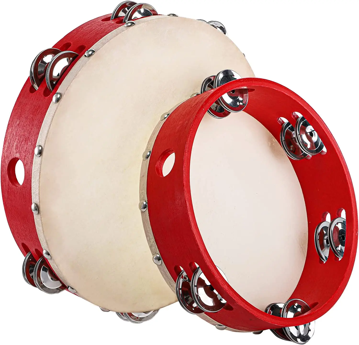 Children Toys Musical Teaching Aids Orff Percussion instrument Tambourine drum with double Tune Jing