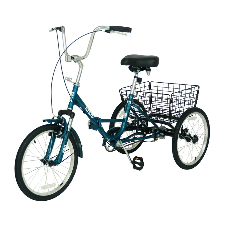 2024 Hot Sale Adult Folding Tricycle 7 Speed 20/24/26 Inch Adult Tricycles 3 Wheel Cargo Bike Cruiser Trike Bike