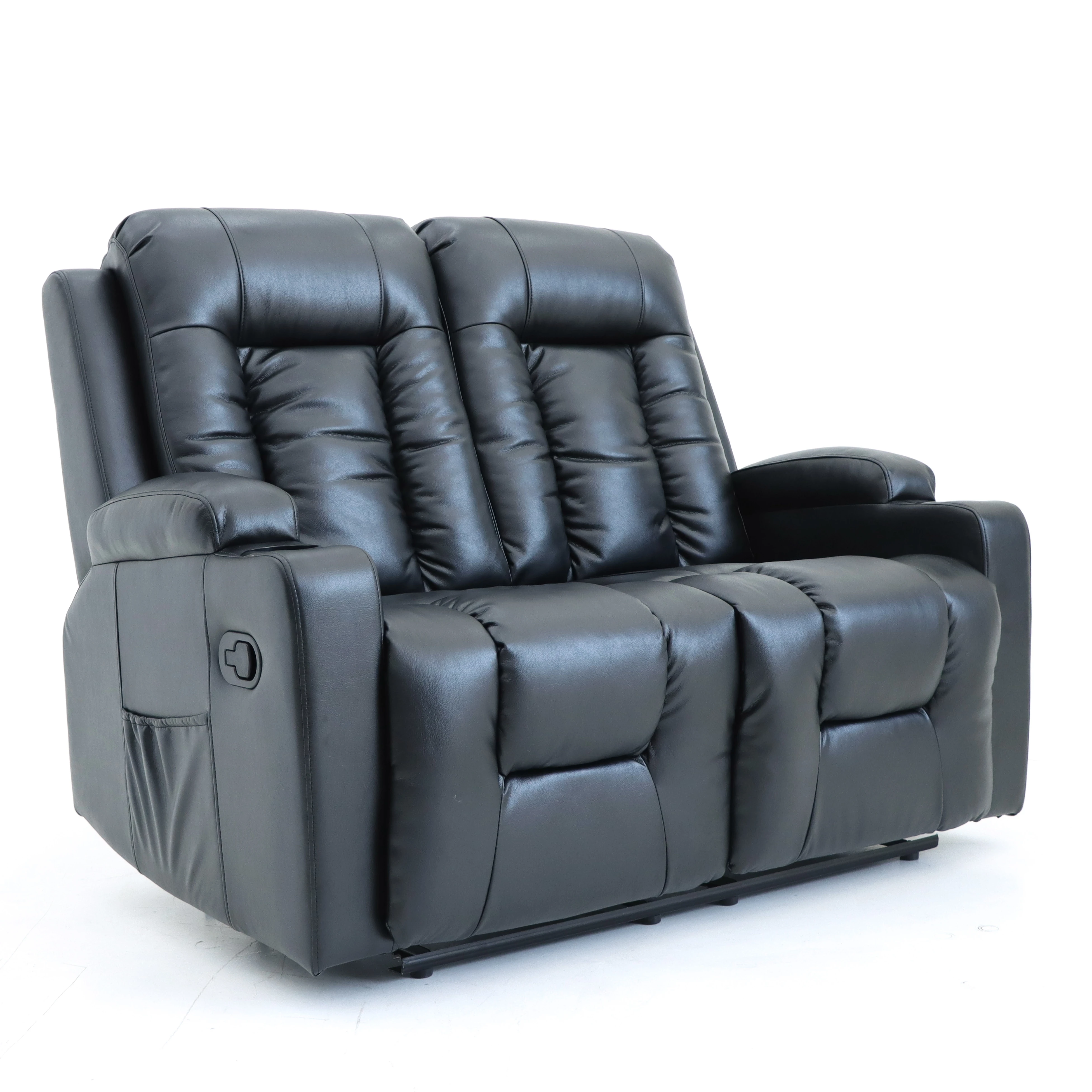 Geeksofa 321 Seater Modern Manual Leather Recliner Sofa Set Reclinable for Living Room Furniture