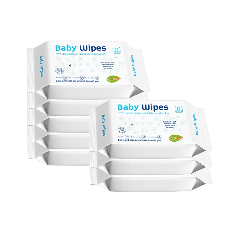 Одноразовые влажные салфетки для детей, Супермягкие натуральные органические влажные салфетки для чувствительной кожи, оптовая продажа