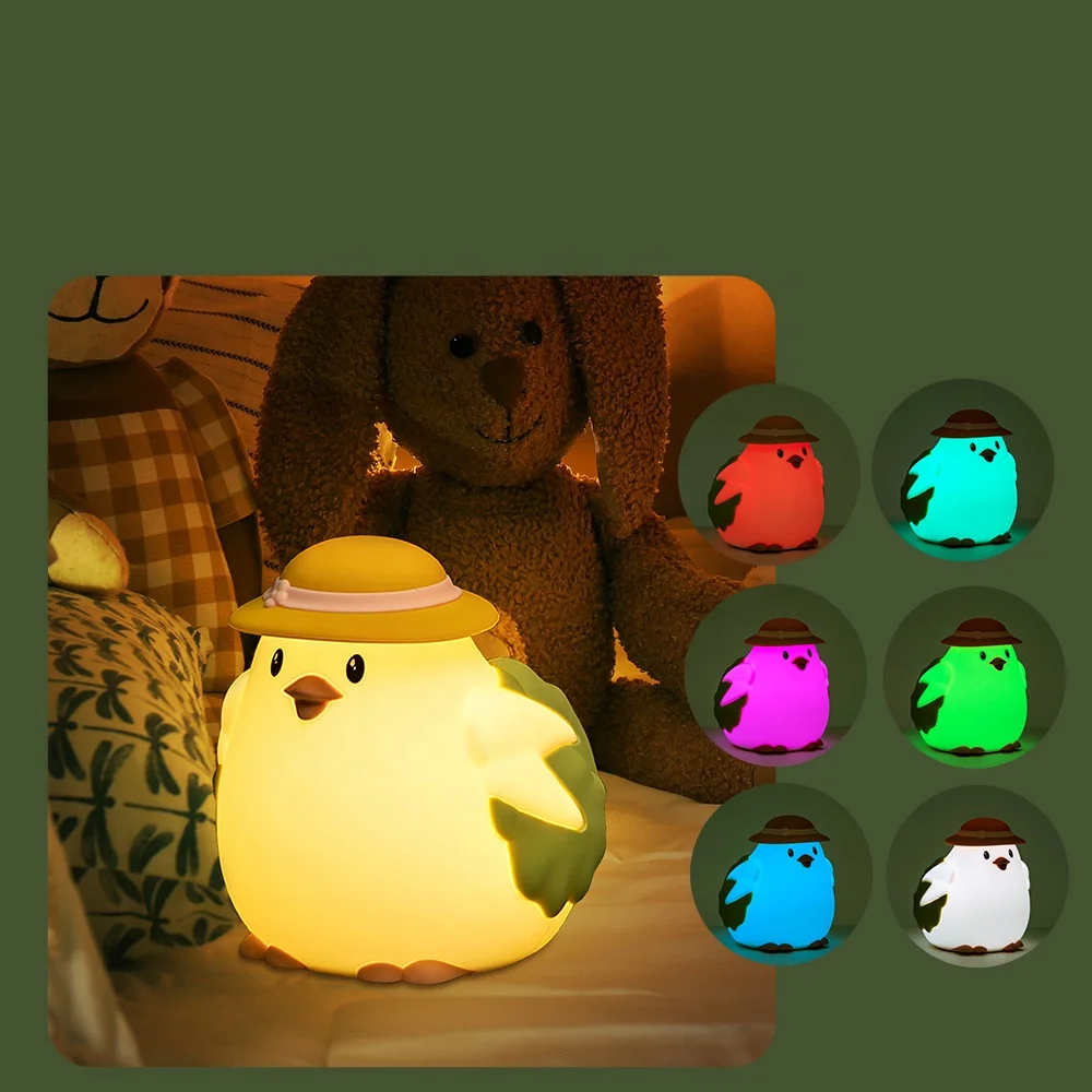 Creative Animal-Shaped LED Night Light for Bedroom and Hotel Tap Light with Warm White Color Battery Operated 5V Input