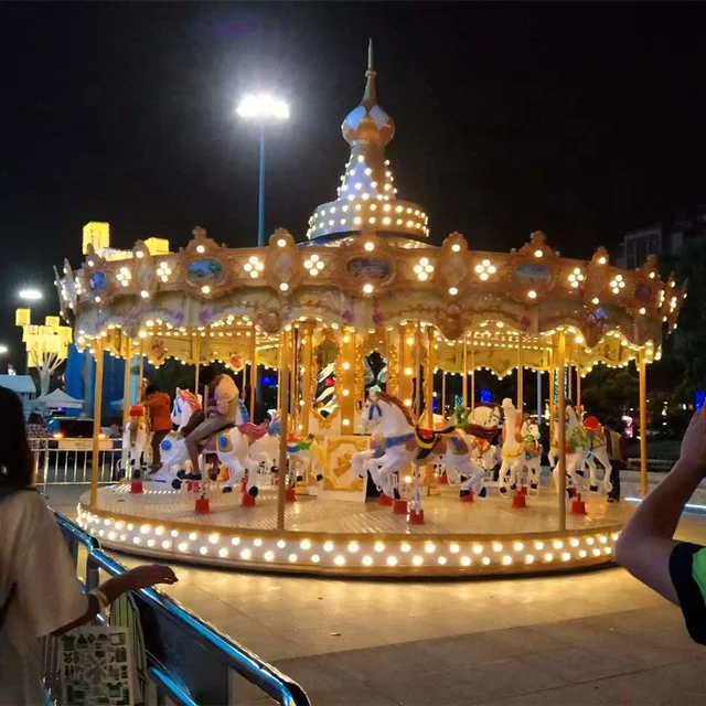 Best quality 16-seat luxury horse outdoor design kids amusement park horses carousel for fun theme park