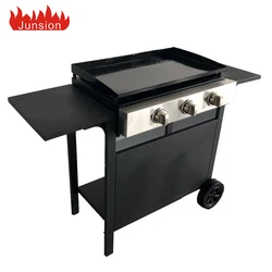 Professional Factory Price CE Outdoor Garden Camping Portable 3 Stainless Steel Burners Barbecue Flat Top Plancha Gas BBQ Grill