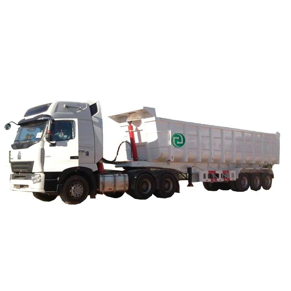 China Manufacture 2 Axles 40CBM End Dump Semi-Trailer U shape dumper