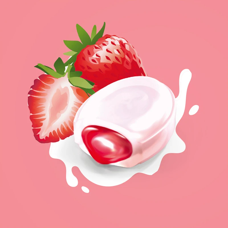 New Arrival Italian Hard Candy Incap Cream And Strawberry Flavoured Filled Candies Cream Candy Sweet Fruity Strawberry Candy