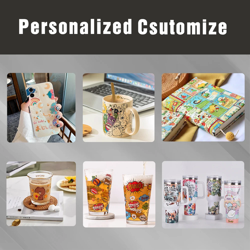 Xcellent Low-Temperature UV DTF Sticker Transfer Film A3 30cm 43cm Roll for Wood Glass A4 Size Paper AB Film for Ceramics