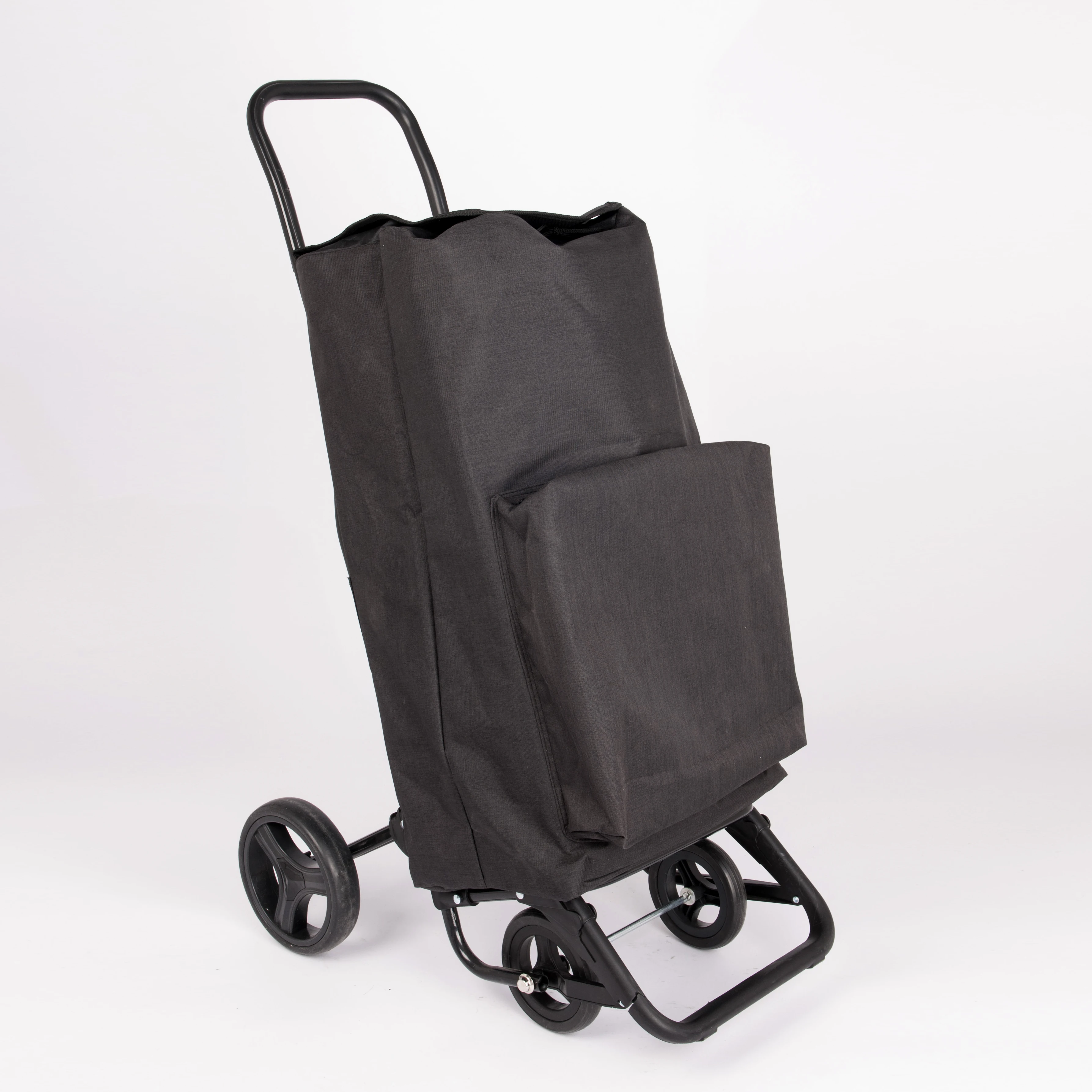 2024 hot sell  large capacity metal trolley shopping trolley cart  with 4 wheels with cooler bag