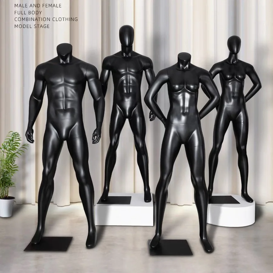 Black White Sports Muscle Strong Male Mannequin Full Body Standing Headless Muscle Female Bodybuilder Mannequin For Sale