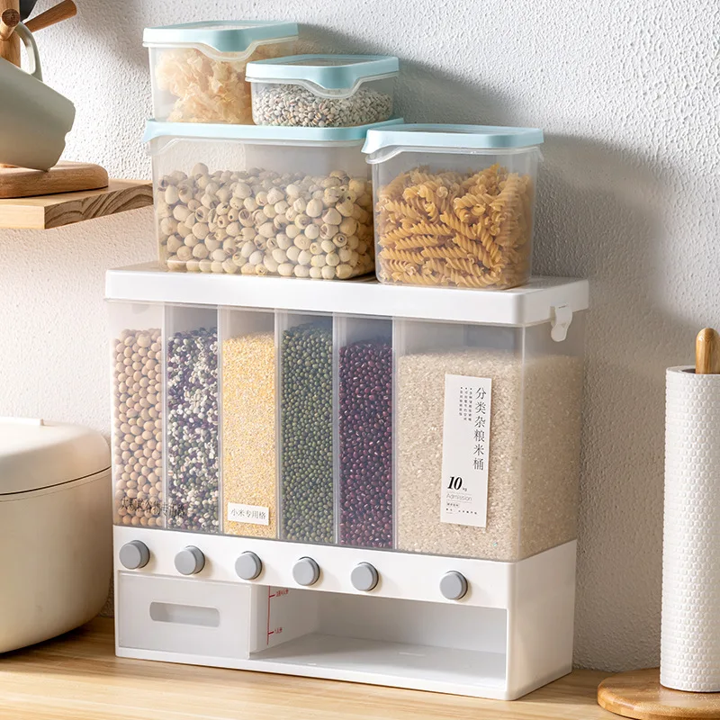 Dry Food Boxes Organizer Storage & Container Kitchen Plastic Clear Set Wall-mounted Dry Food Storage SNH011108