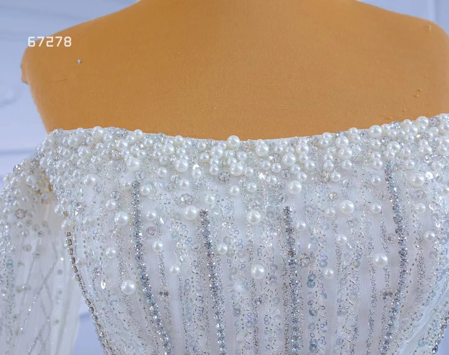 Feishiluo Wholesale Sequins Bead Lace Mermaid   Bridal Dress Luxury Full Sleeves Mermaid  Wedding Dress