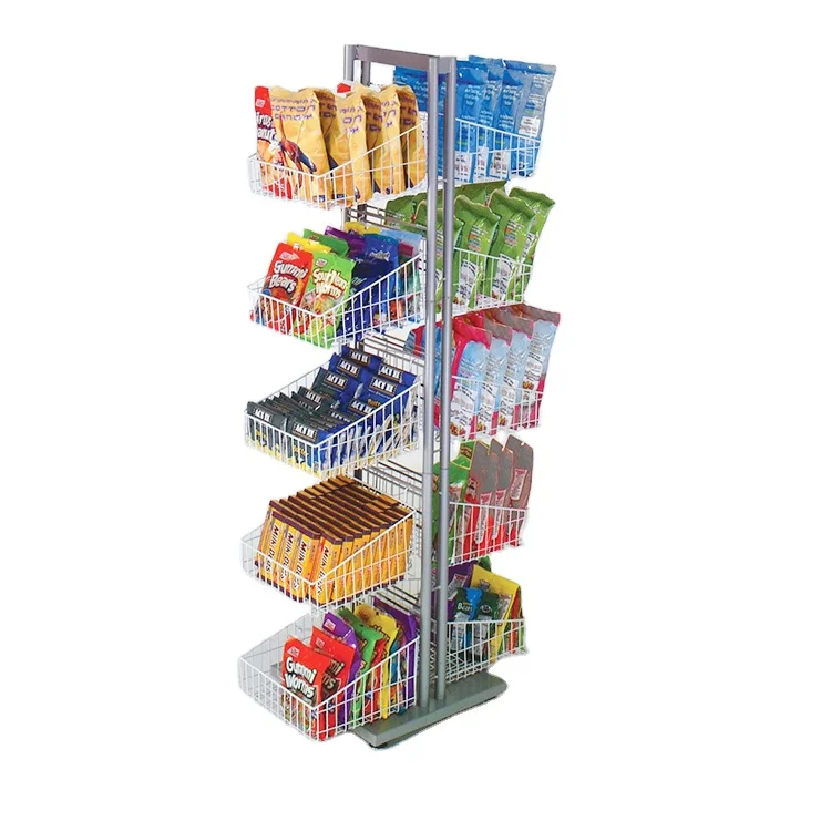 Supermarket display store bread Floor standing snack food display rack
