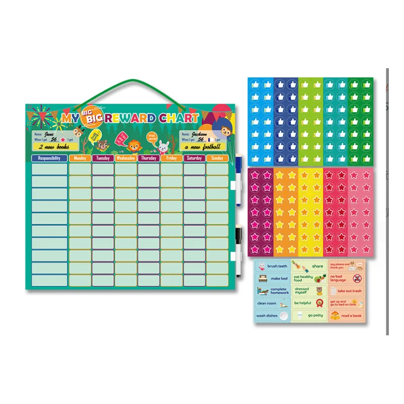 Customized Magnetic Chore chart Daily planner whiteboard for Children
