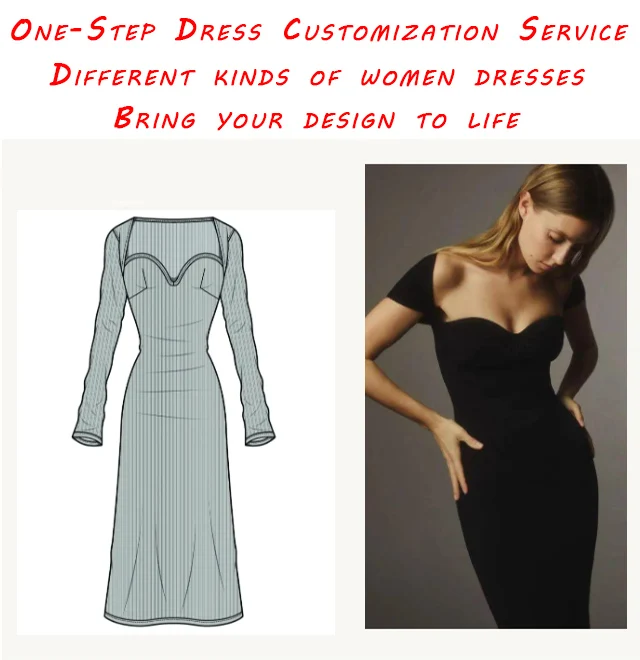 OEM ODM Custom Clothing Manufacturers Customized High quality Casual Dresses Clothing Design Service Women Made Dress Custom