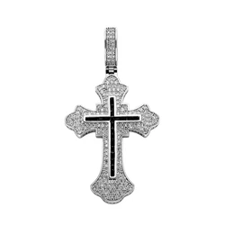Mister Jewelry Luxury Iced Out Baguette Jesus Cross Statue Charm Pendant Necklace