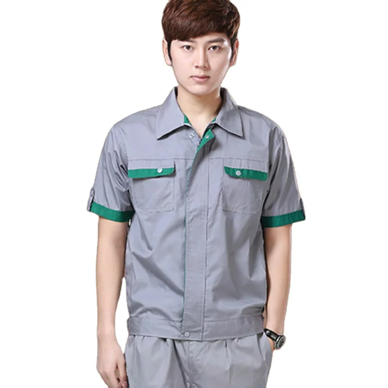 High quality summer short sleeve labor protection clothing cheap construction working clothes
