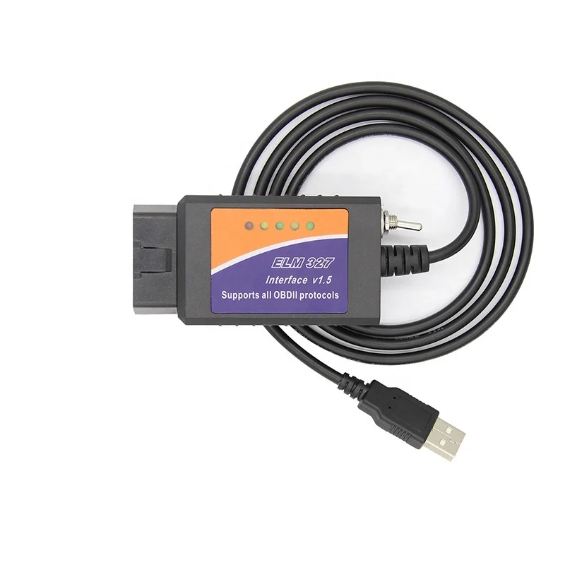 ELM327 USB V1.5 with Switch Car Diagnostic Cable for ELMconfig Forscan CH340+25K80 chip HS-CAN / MS-CAN