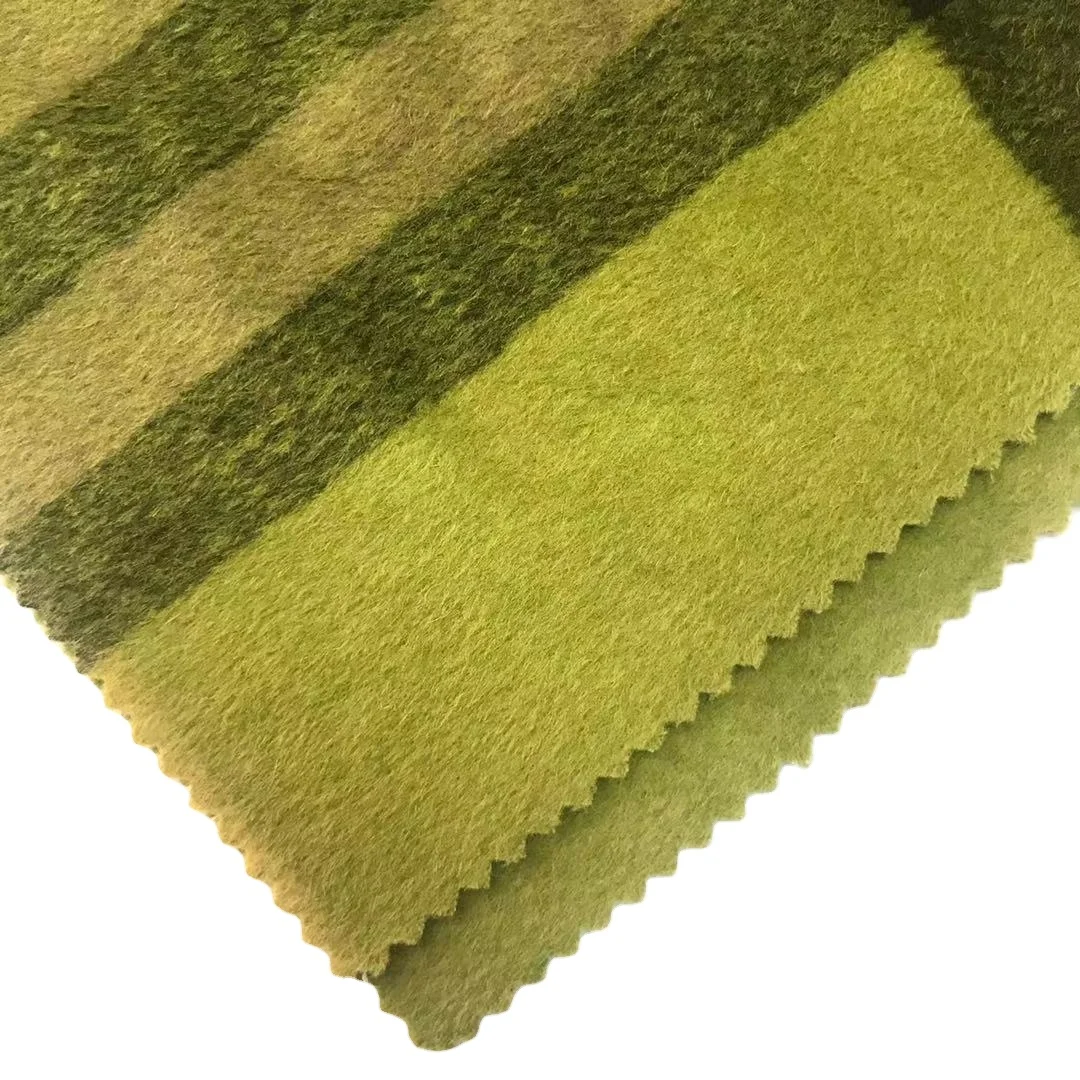 Двусторонняя сохраняющая тепло шерсть полиэстер ткань с принтом для пальто