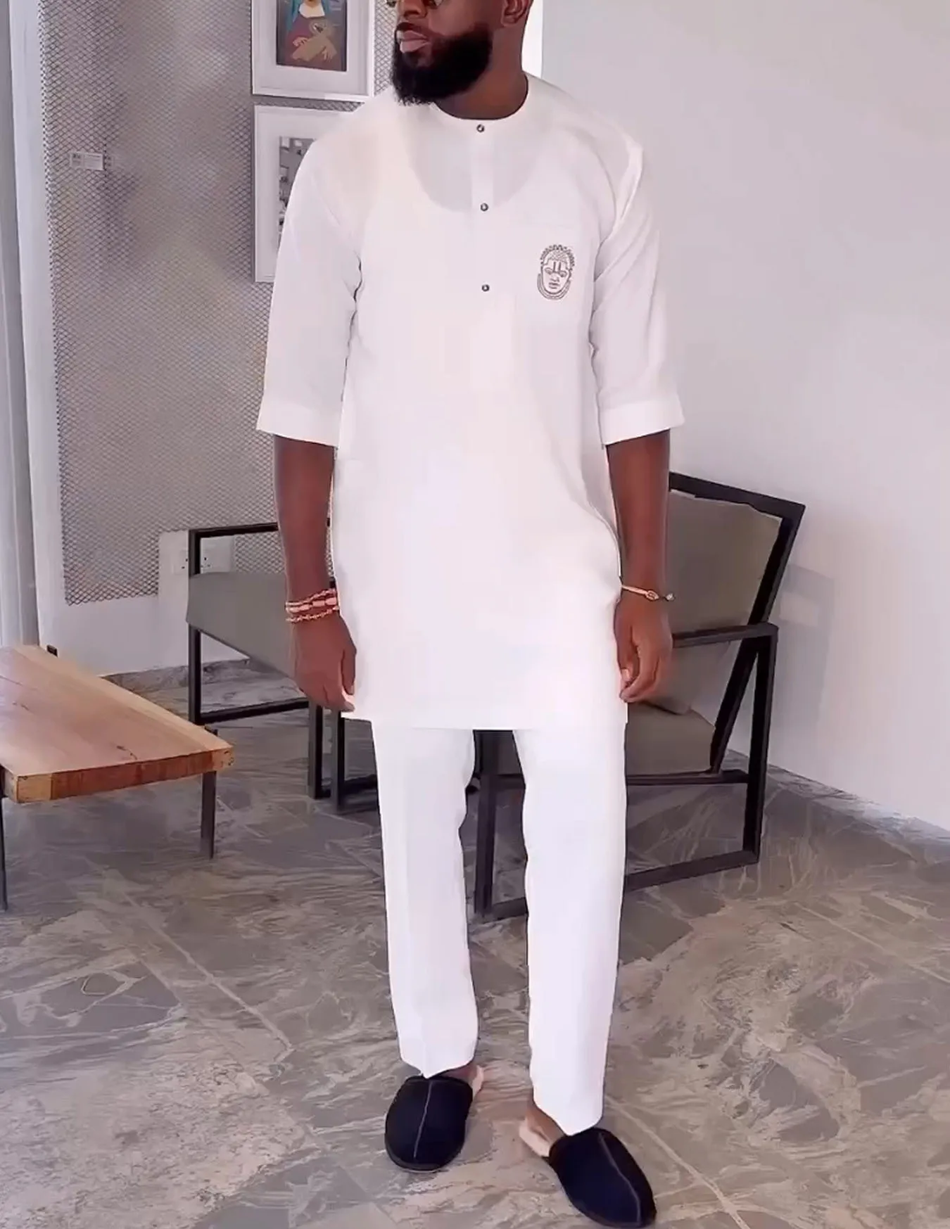 New Styles Wholesale Custom Print Graphic Two Piece Sets For Men Dashiki Kaftan Africa Clothing