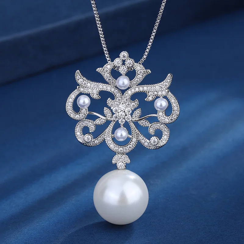 16mm Wholesale Fashion Pearl Necklace Trendy Bead Colorful Freshwater Pearl Choker Necklace For Women Jewelry