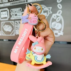Cute Kuromi Melody Hello Kitty Keychain Kawaii Cartoon Hello Kitty Big Eared Dog Penguin Women Bag Pendant Key Chain