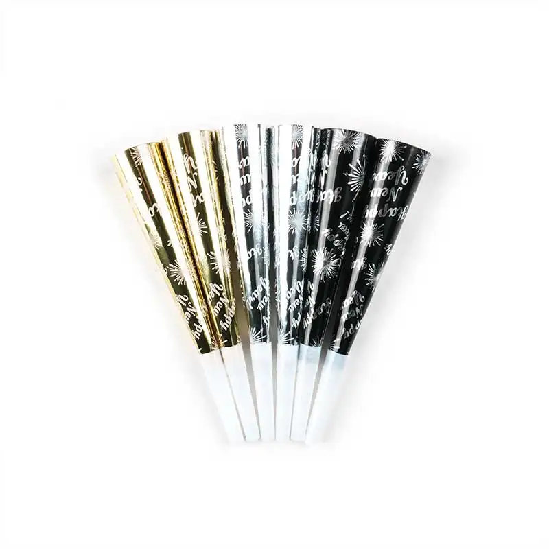 Confetti Poppers Cannon Party Popper Happy New Year Gold Black Confetti Cannons Custom Cartoon Party Supplies For Celebrations