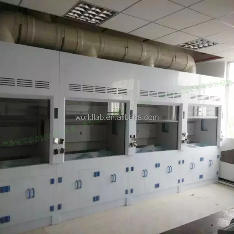 Factory direct selling laboratory PP Fume hood floor mounted exhaust cabinet acid and alkali resistant fume hood